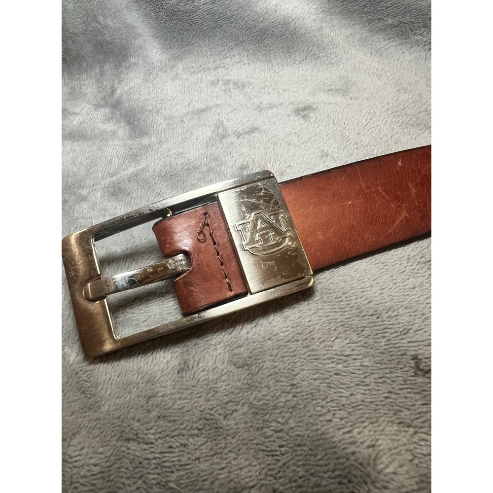 Auburn Tigers AU Leather Belt Sz 38 Eagles Wings NCAA Brown Logo Western Fan
